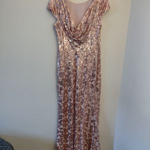 Calvin Klein sequin cowl back dress